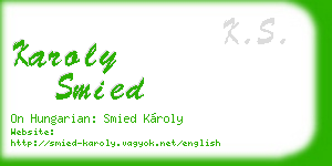 karoly smied business card