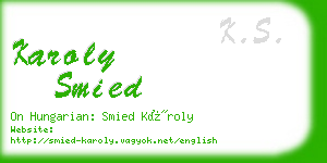 karoly smied business card